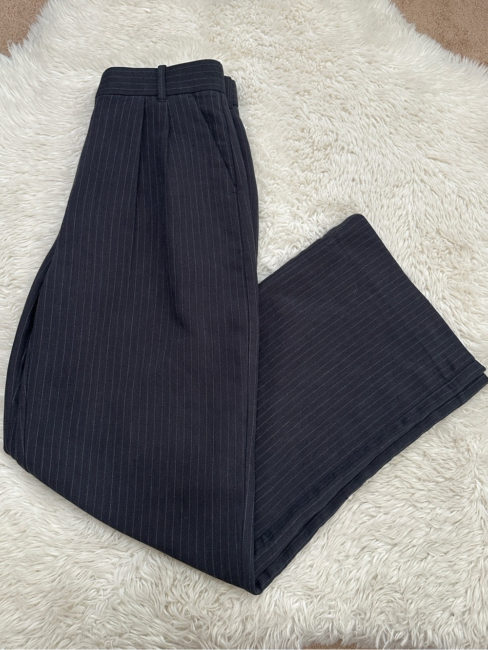 Abercrombie & Fitch Pinstripe Wide-Leg Trousers